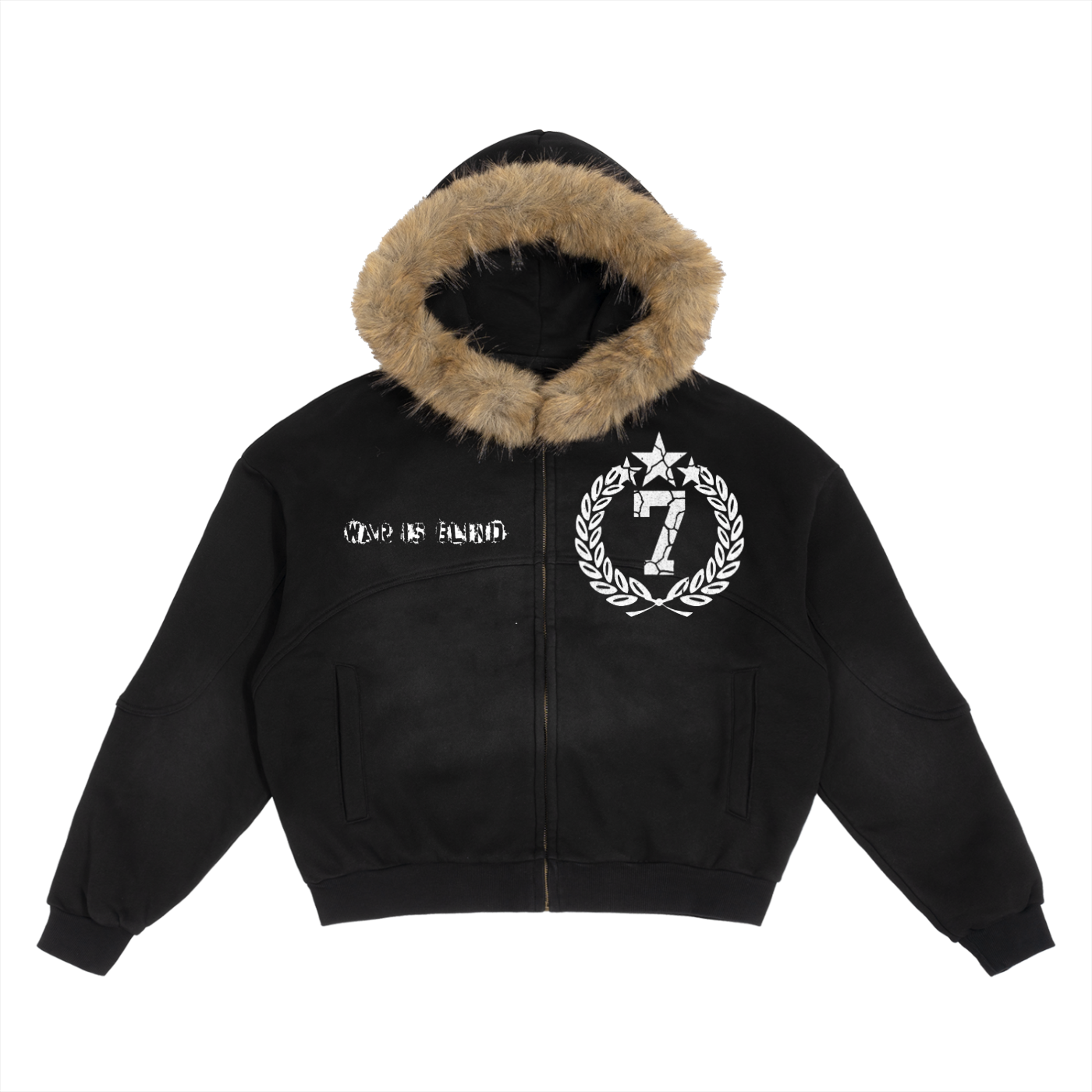 "7"  Fur Zip up